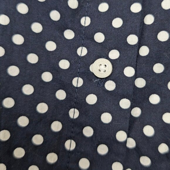 Tommy Hilfiger Large Blue & While Polka Dot Sleeveless Button Blouse - Picture 6 of 7